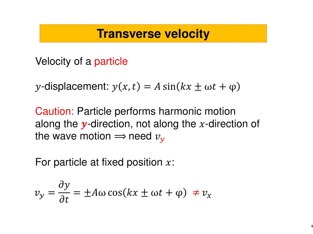 transverse velocity