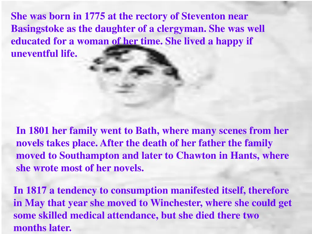 she was born in 1775 at the rectory of steventon