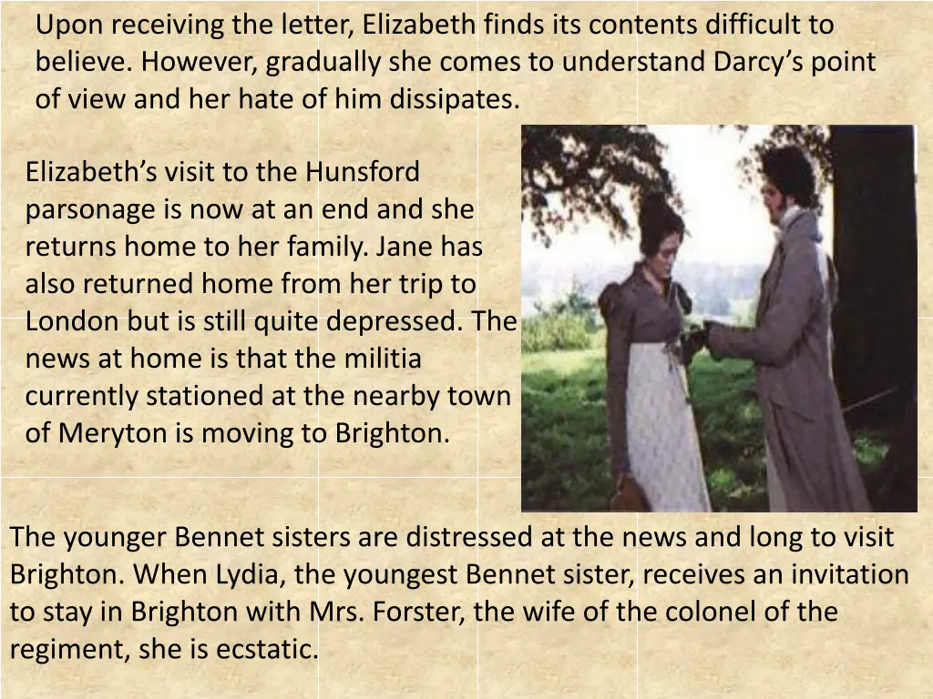 upon receiving the letter elizabeth finds