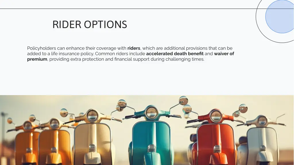 rider options