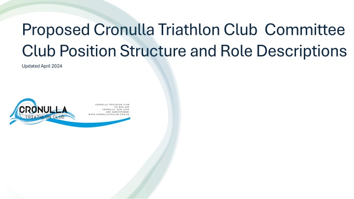 proposed cronulla triathlon club committee club