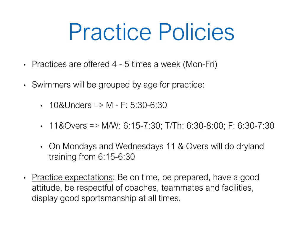 practice policies