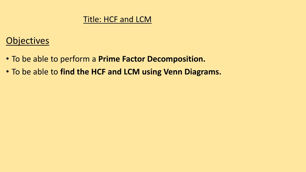 title hcf and lcm