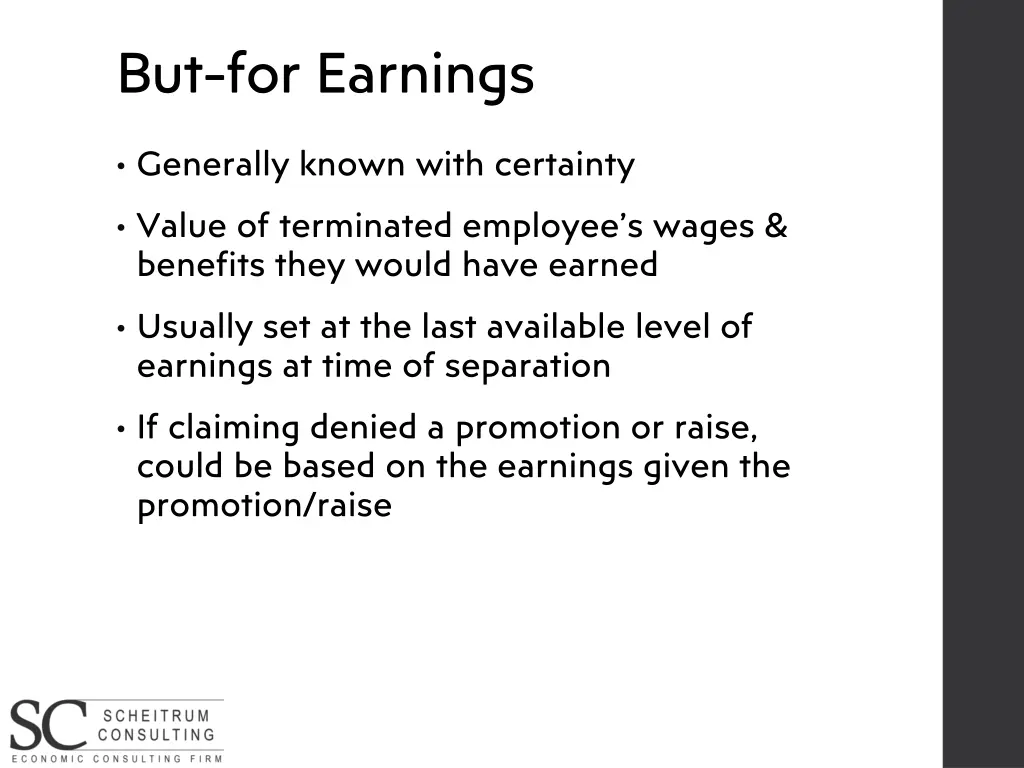 but for earnings