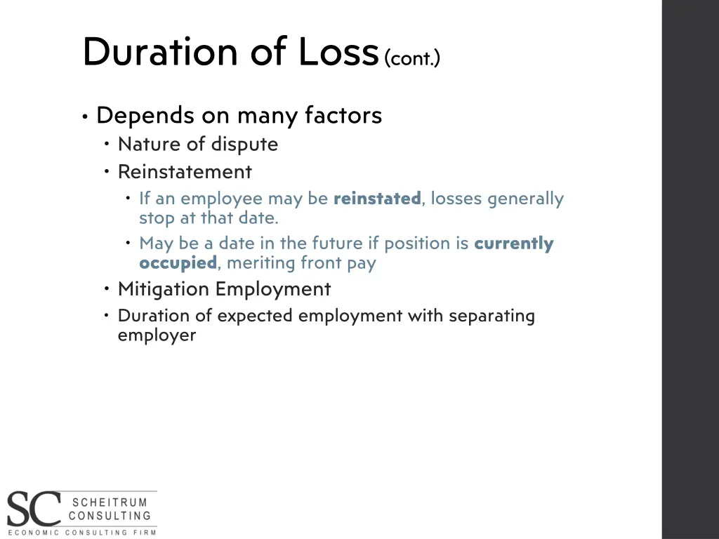 duration of loss cont 1