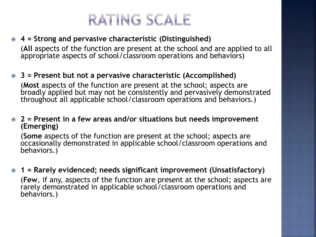 rating scale