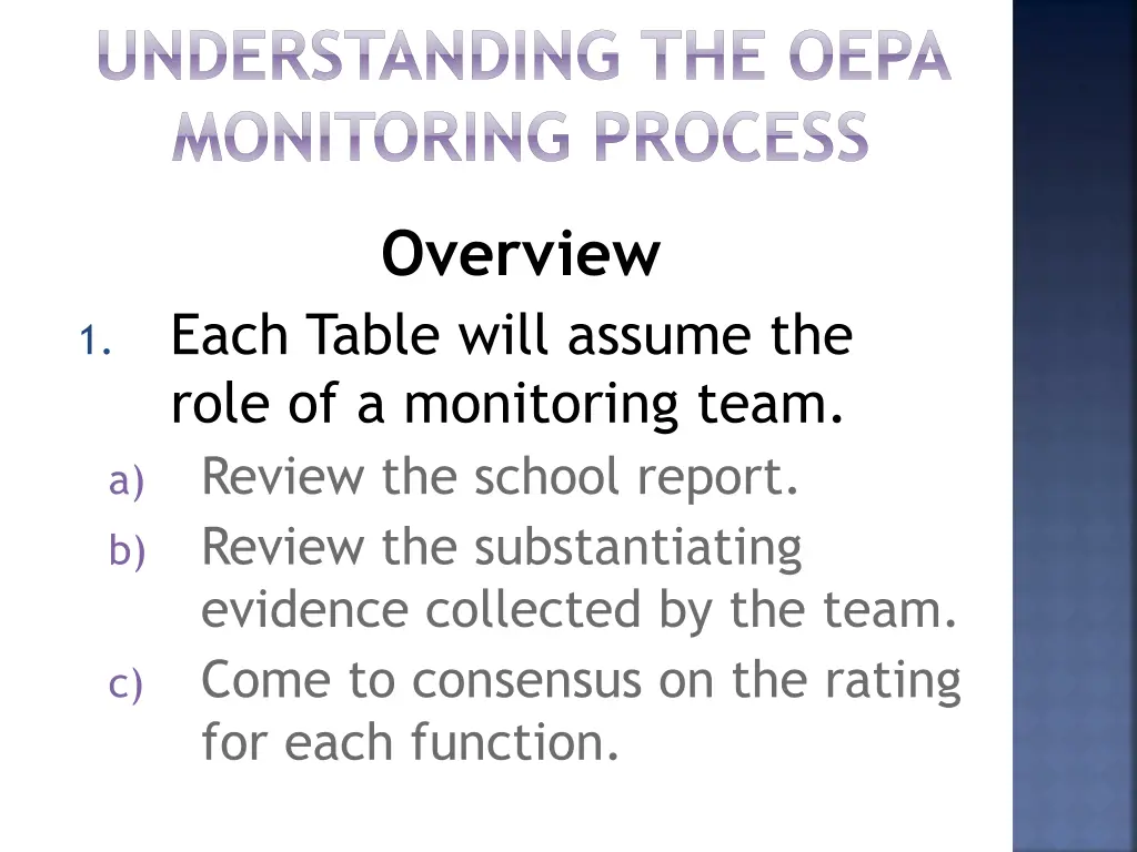 understanding the oepa monitoring process 4