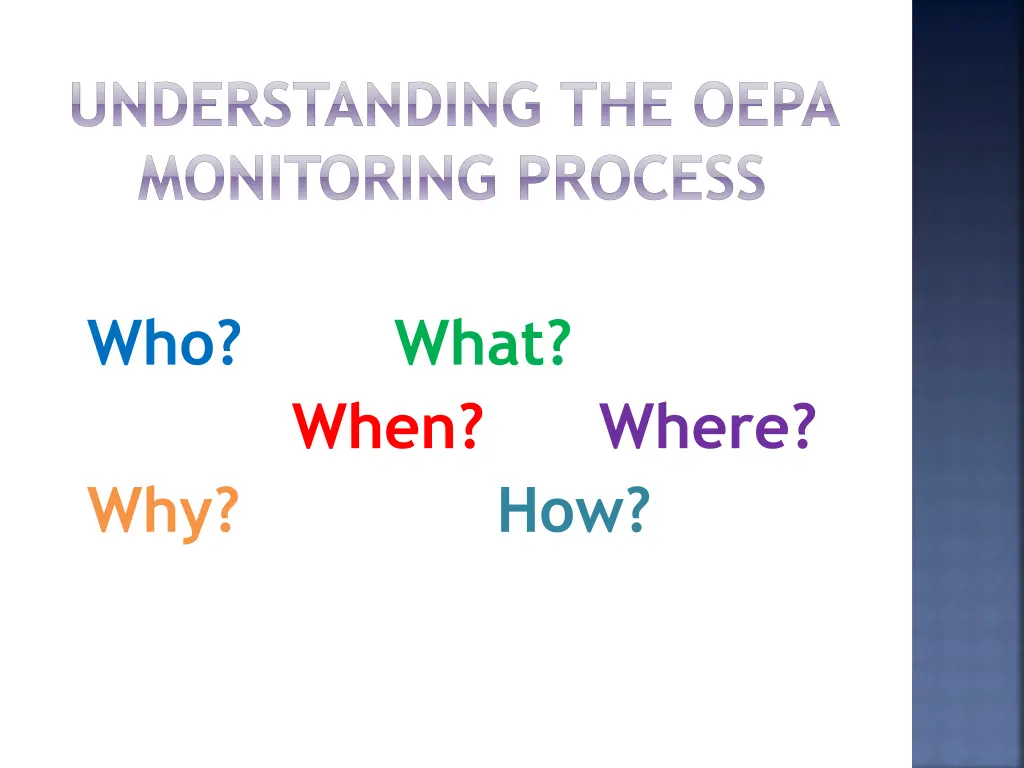 understanding the oepa monitoring process