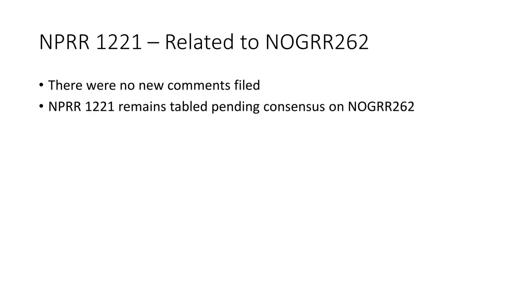 nprr 1221 related to nogrr262