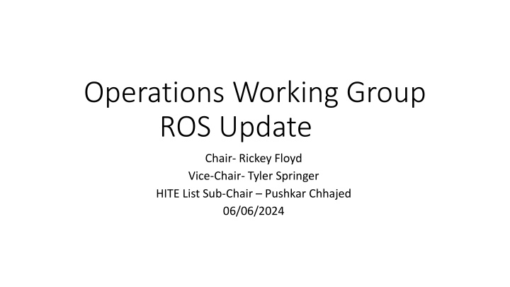 operations working group ros update