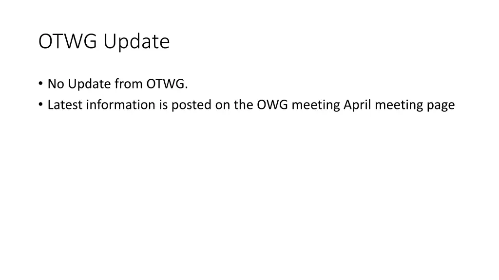 otwg update