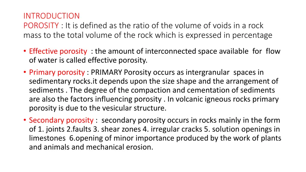 introduction porosity it is defined as the ratio