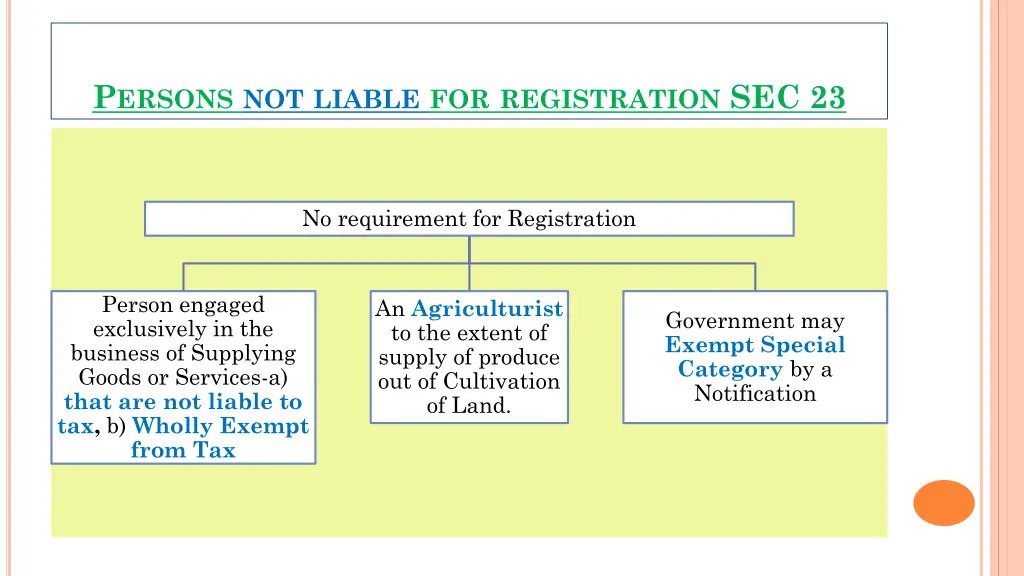 p ersons not liable for registration sec 23