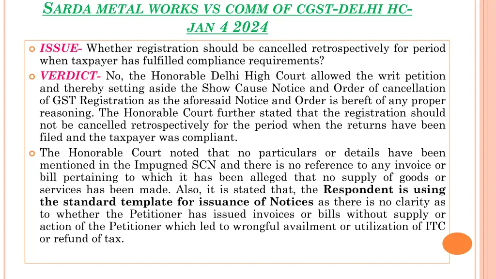 s arda metal works vs comm of cgst delhi