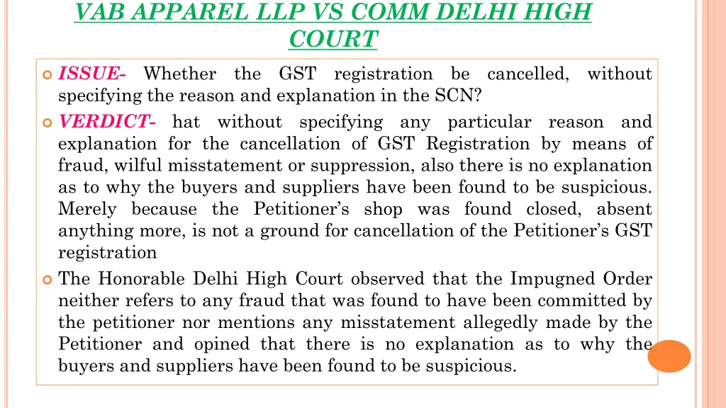 vab apparel llp vs comm delhi high court