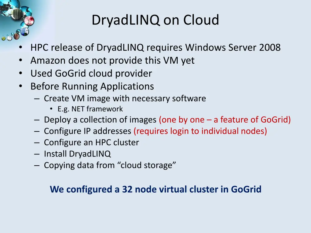 dryadlinq on cloud