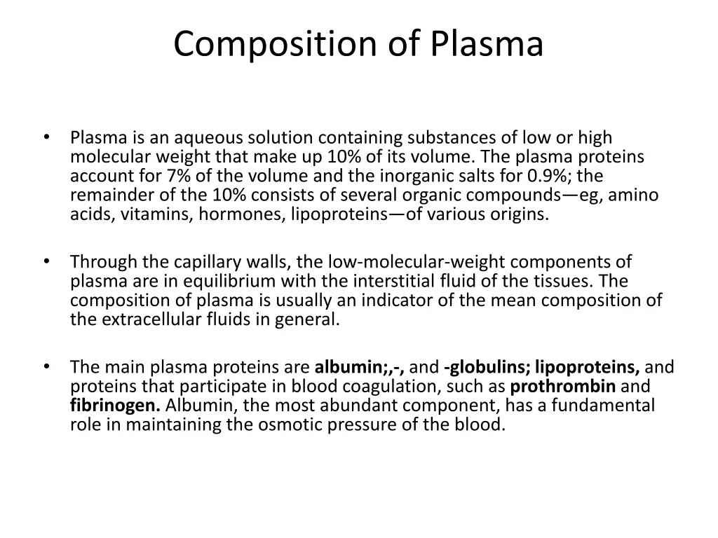 composition of plasma