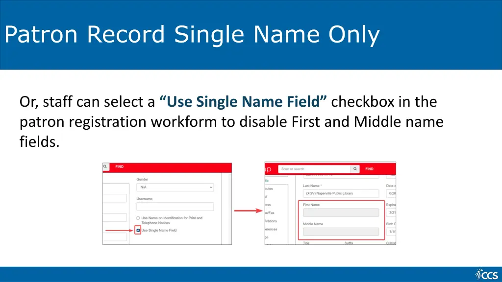 patron record single name only 3