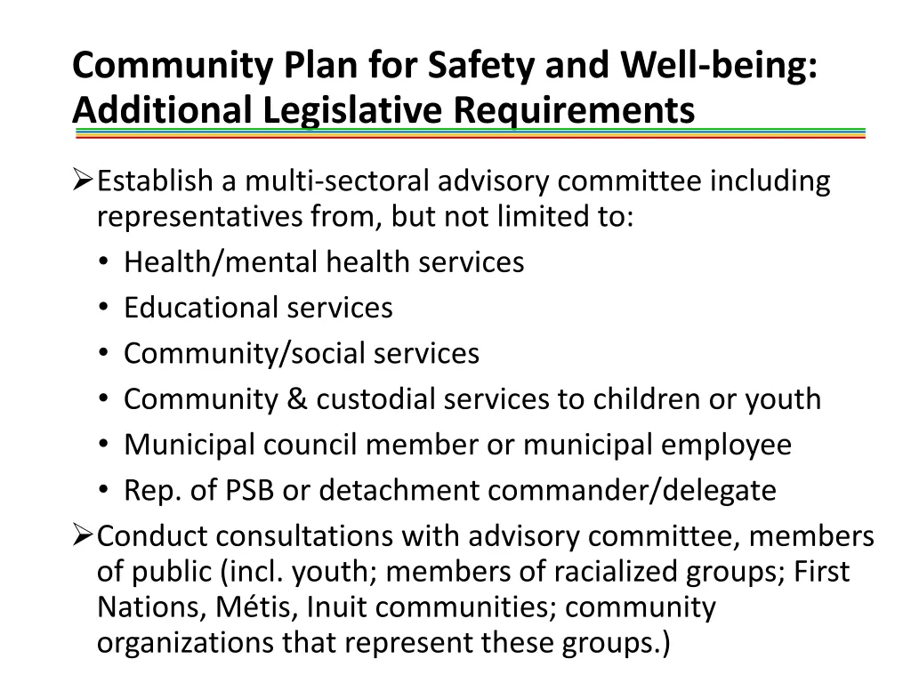 community plan for safety and well being