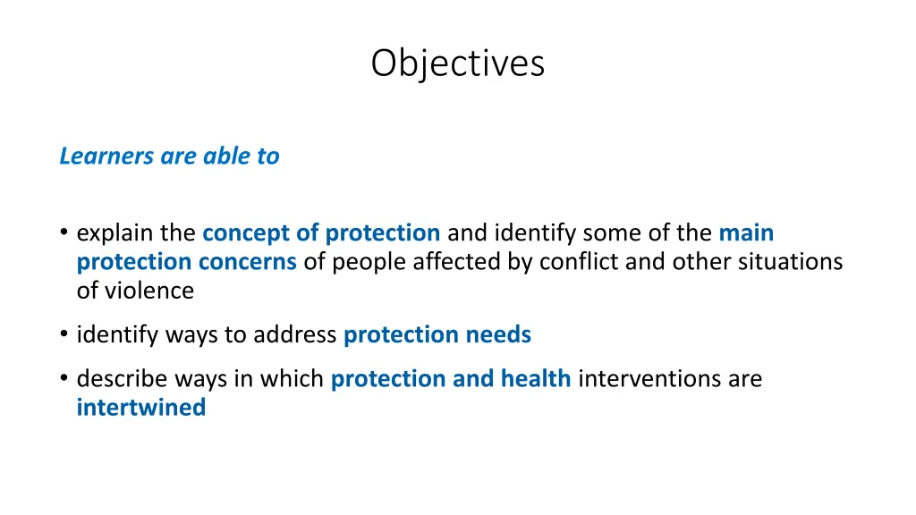 objectives