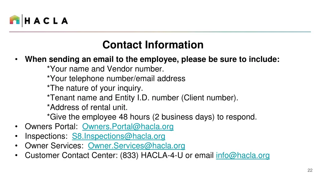 contact information