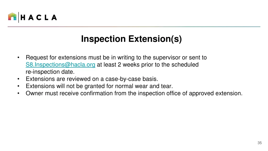 inspection extension s