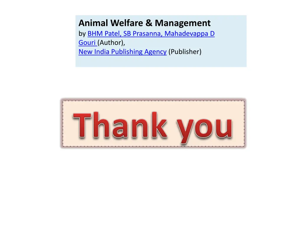 animal welfare management by bhm patel