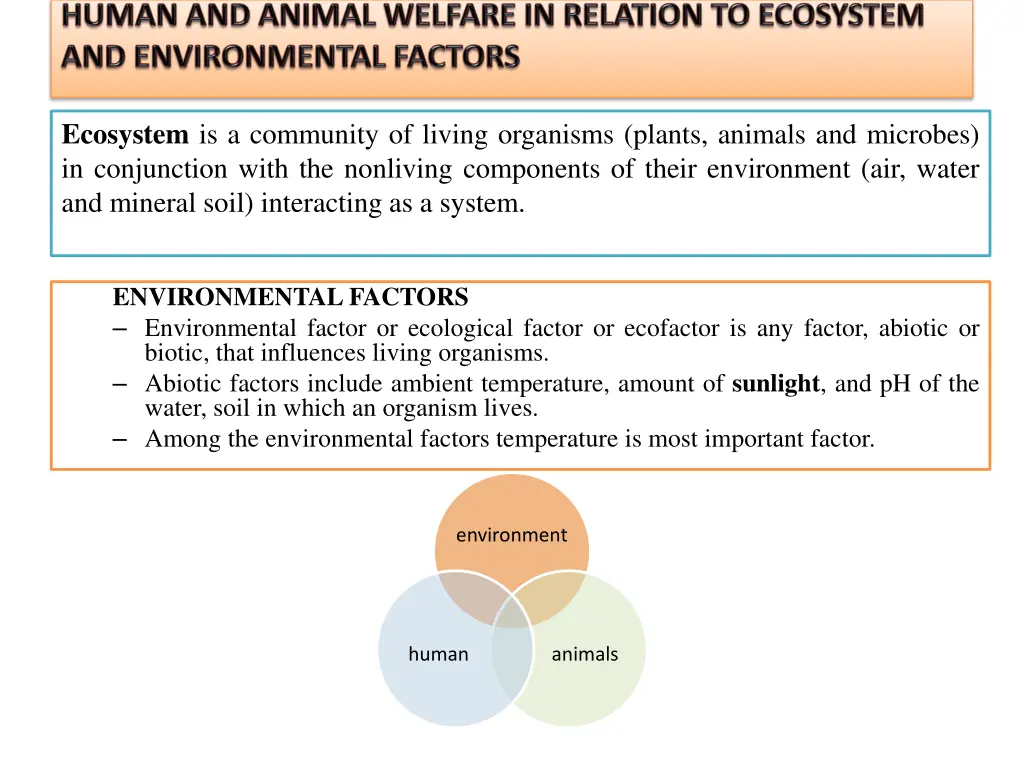 ecosystem is a community of living organisms