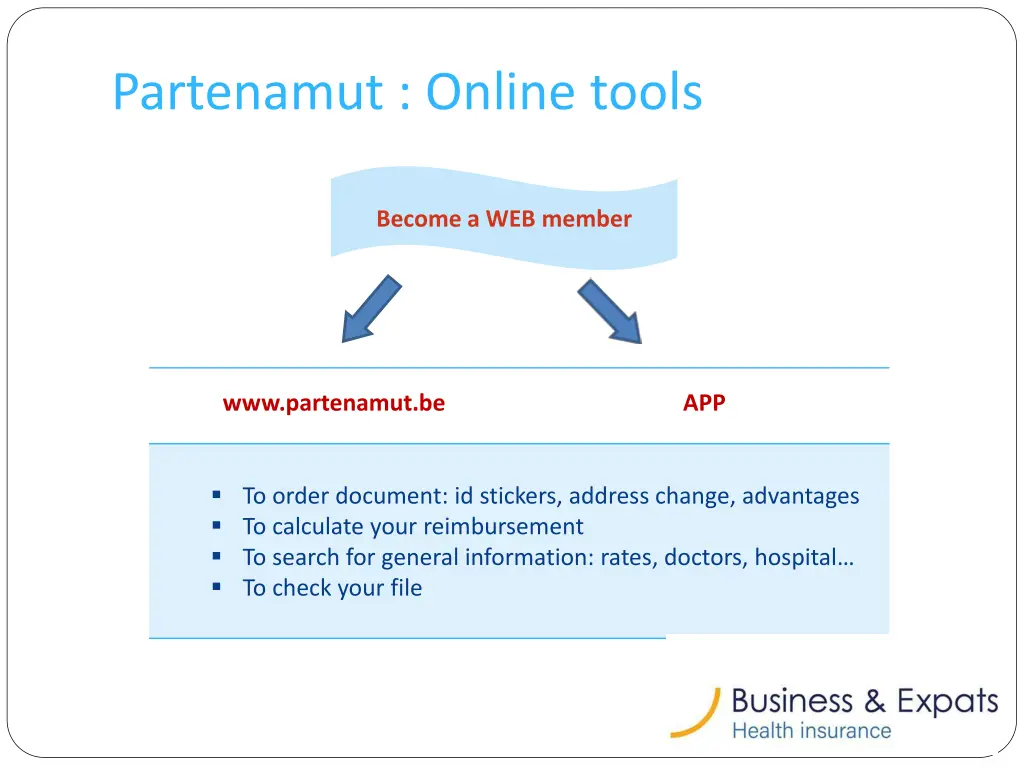 partenamut online tools