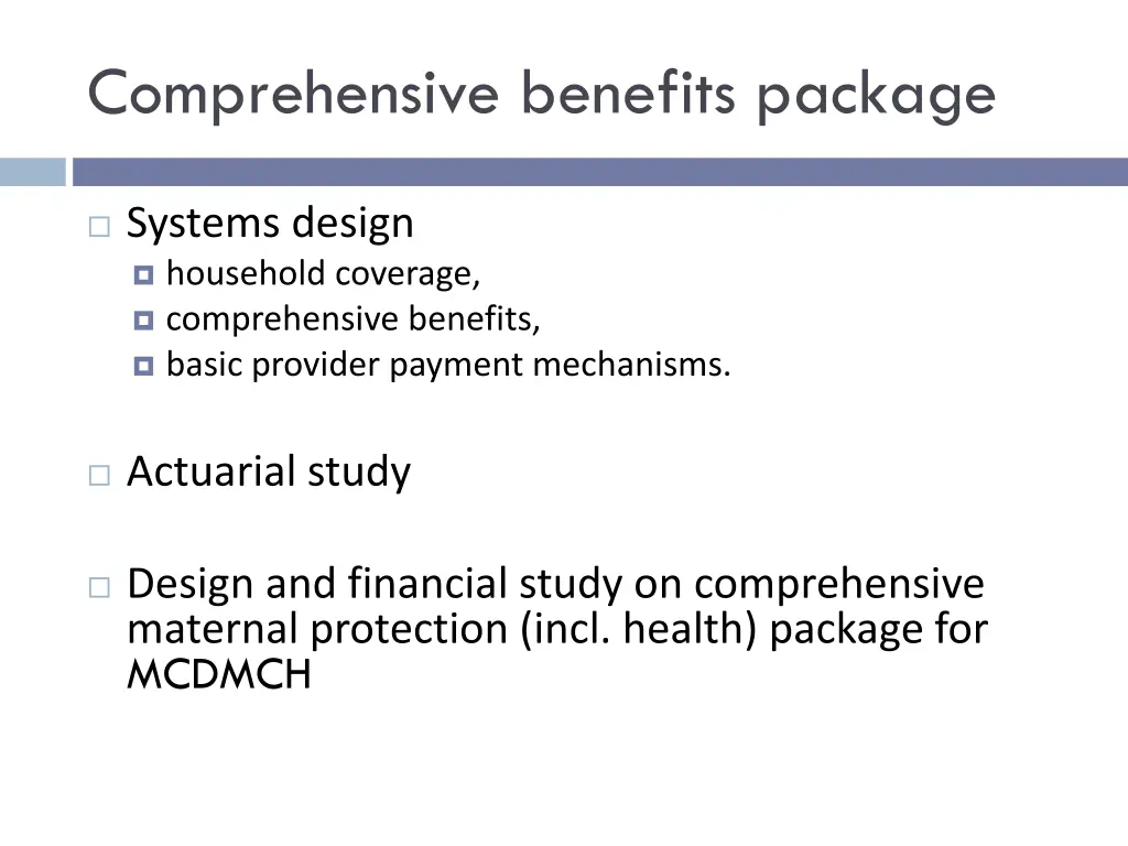 comprehensive benefits package