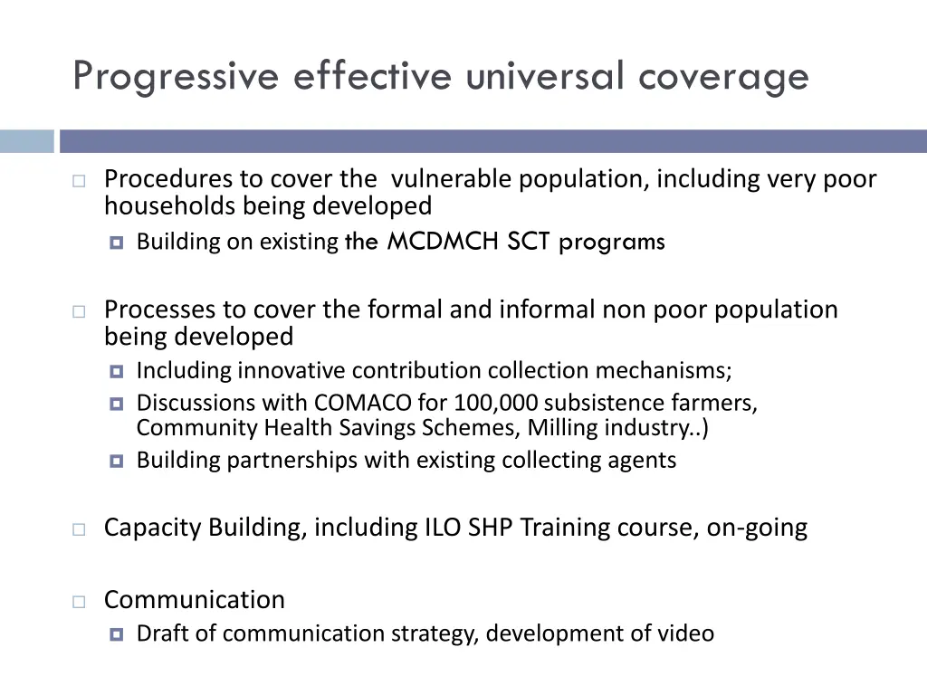 progressive effective universal coverage