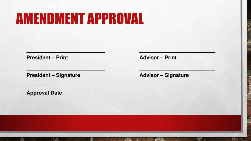 amendment approval