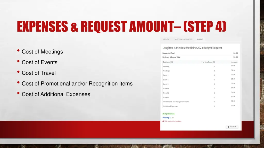 expenses request amount step 4