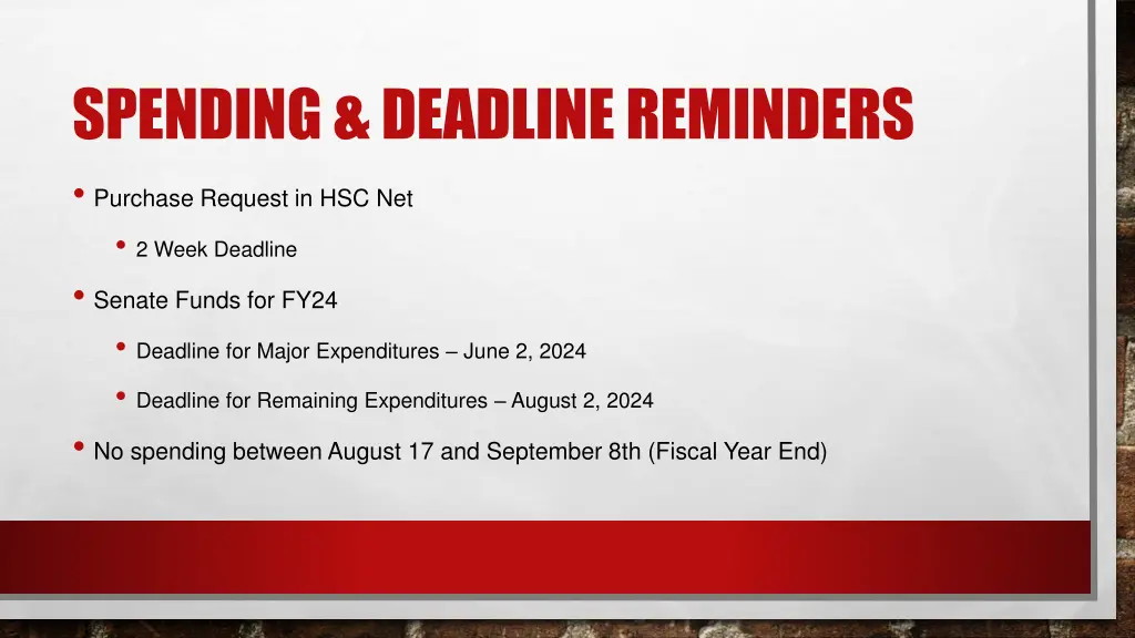 spending deadline reminders