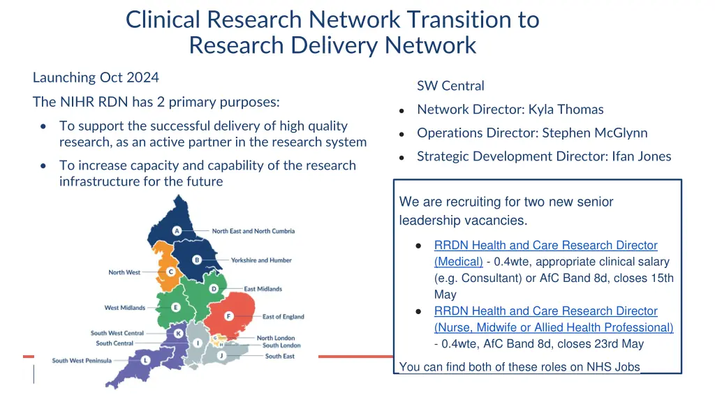 clinical research network transition to research