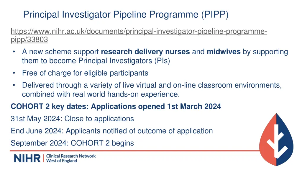 principal investigator pipeline programme pipp