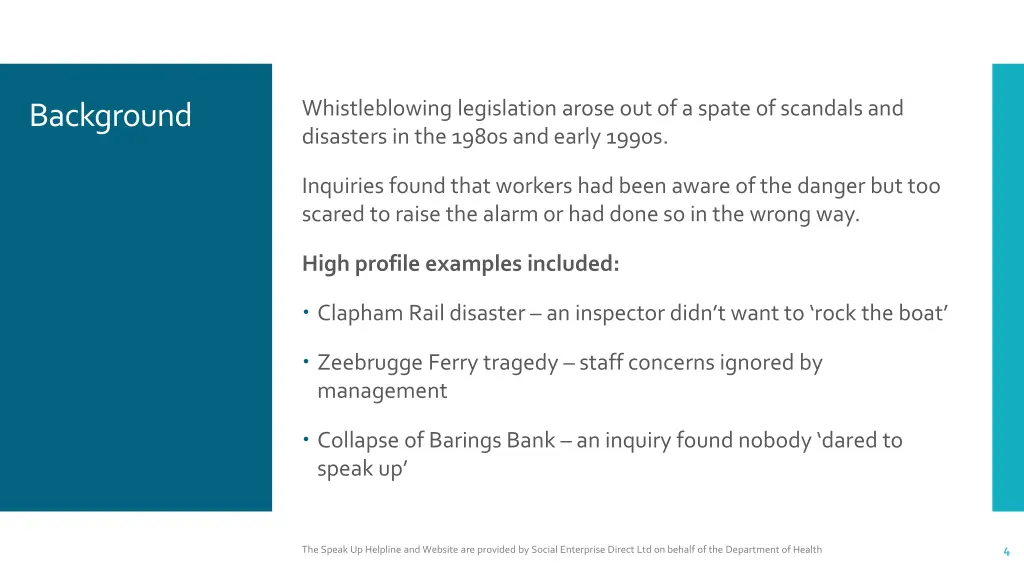 whistleblowing legislation arose out of a spate