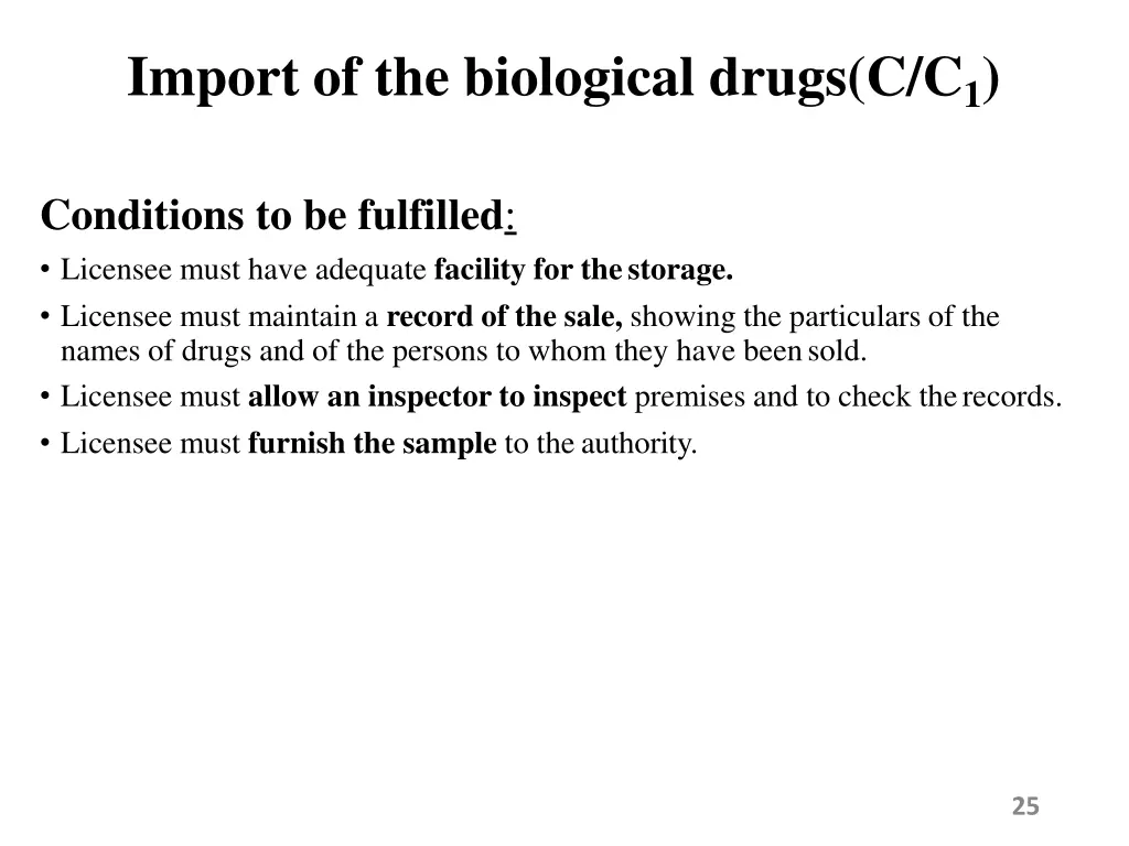 import of the biological drugs c c 1