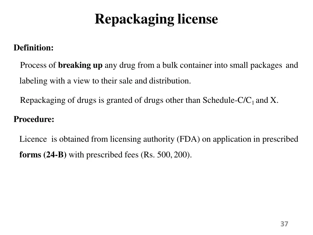 repackaging license