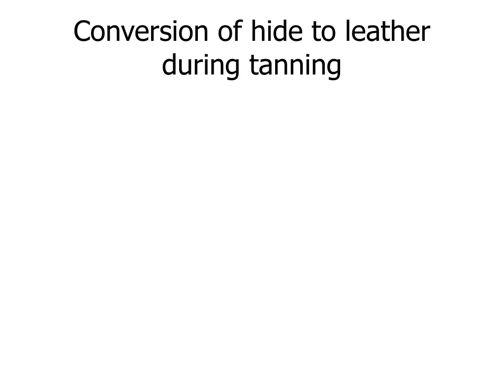 conversion of hide to leather during tanning