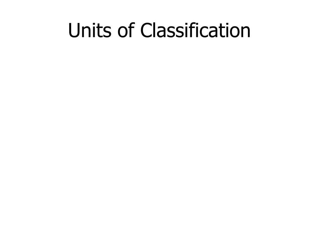 units of classification