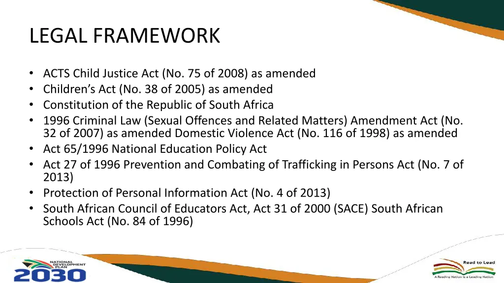 legal framework