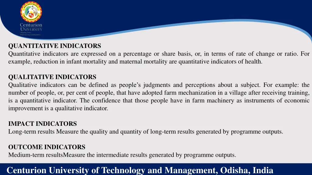 quantitative indicators quantitative indicators