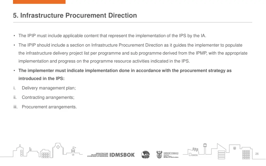 5 infrastructure procurement direction