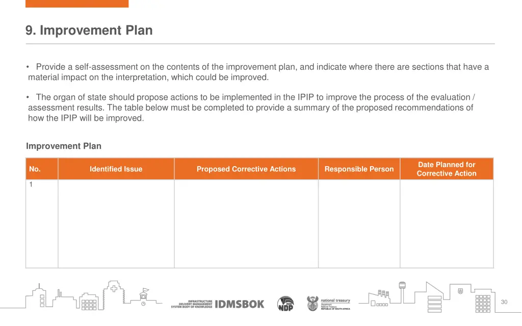 9 improvement plan