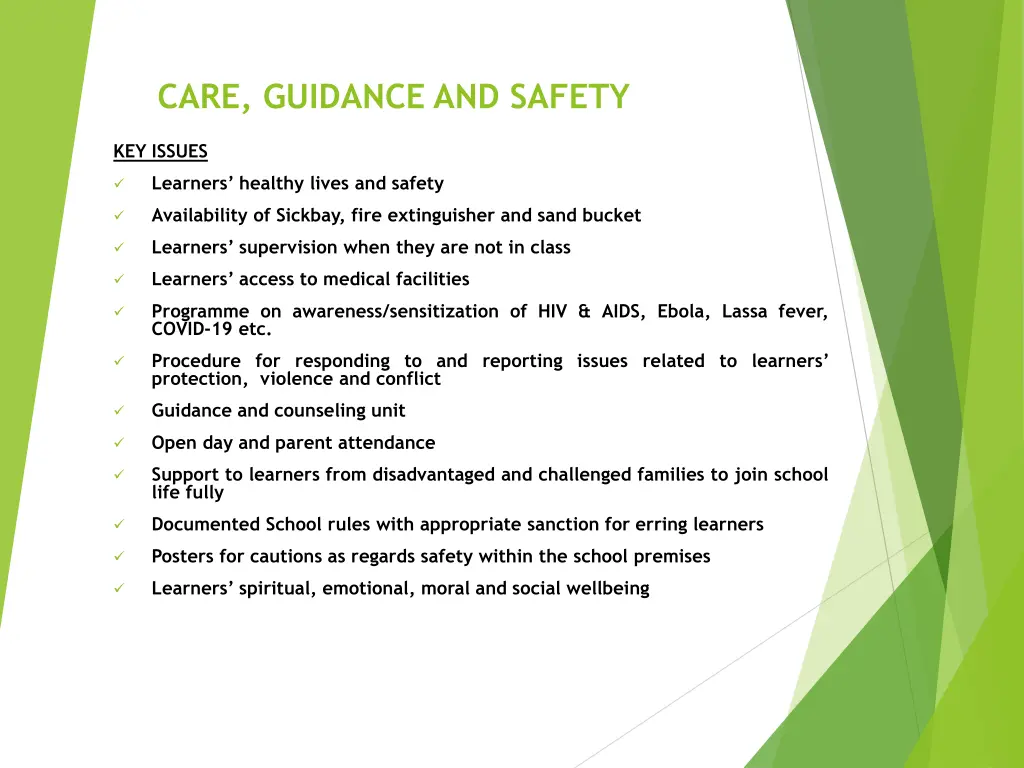 care guidance and safety