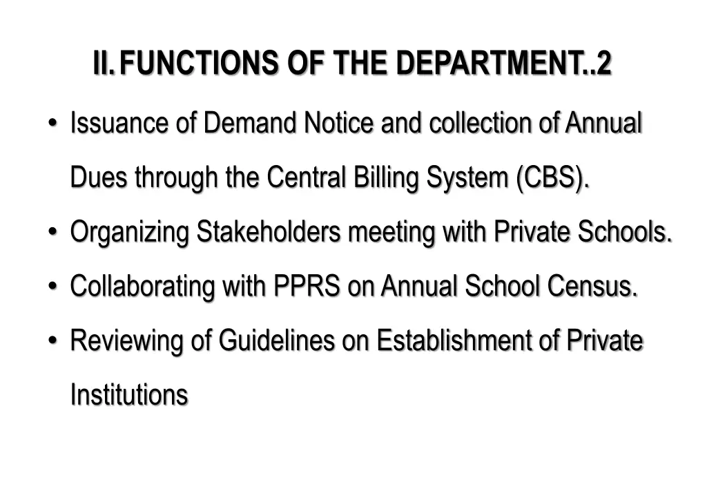 ii functions of the department 2