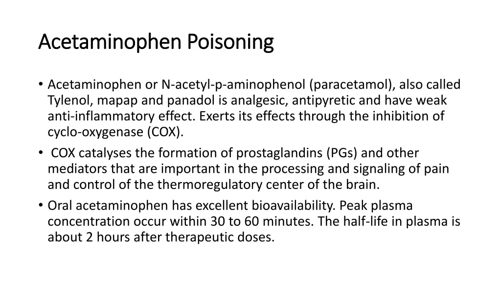 acetaminophen poisoning acetaminophen poisoning