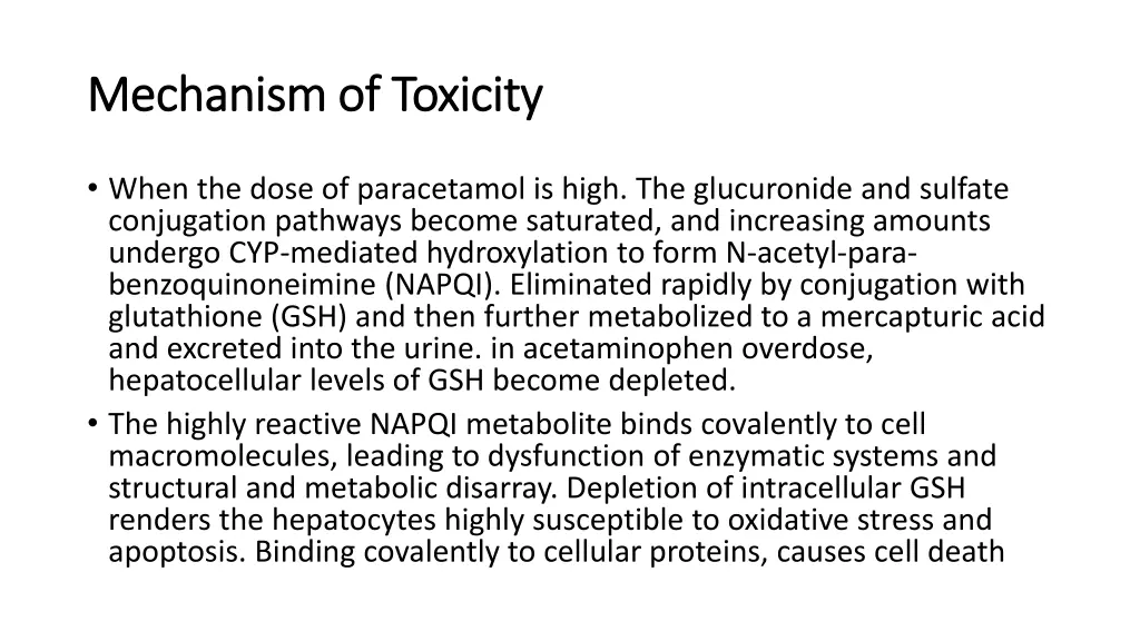 mechanism of toxicity mechanism of toxicity