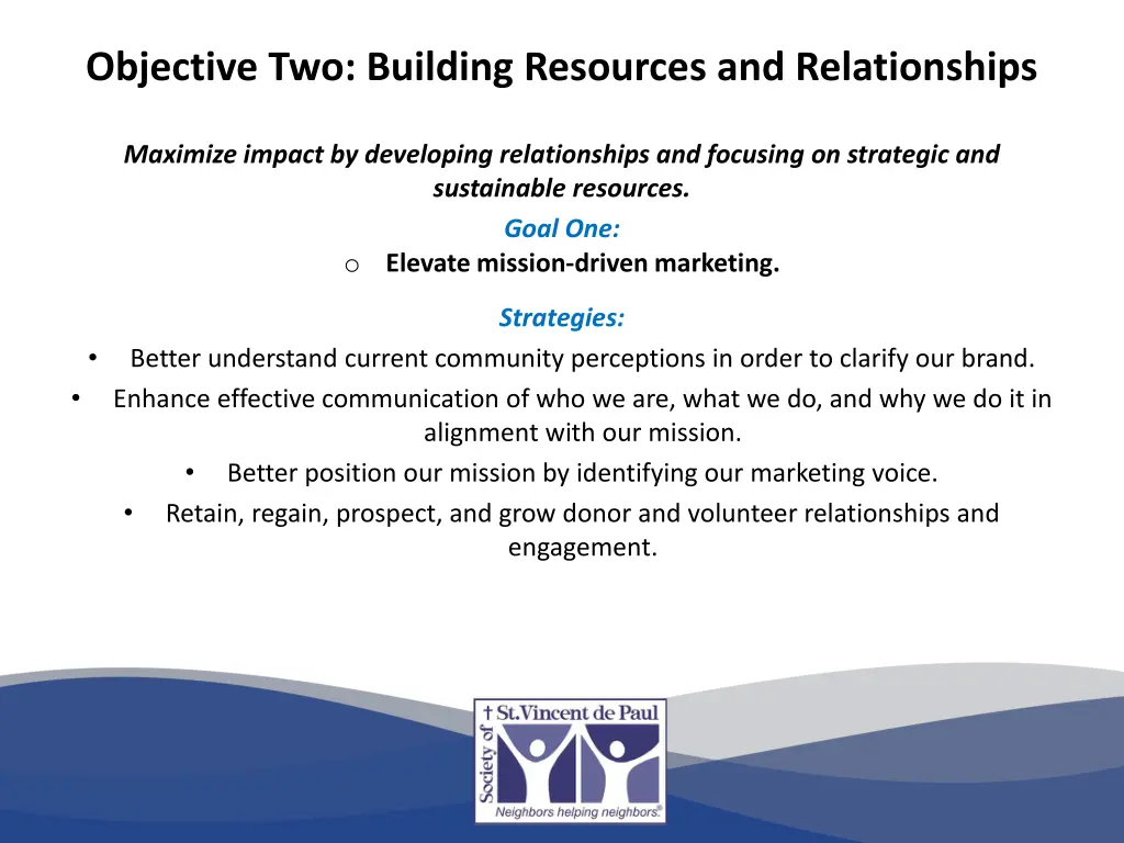 objective two building resources and relationships